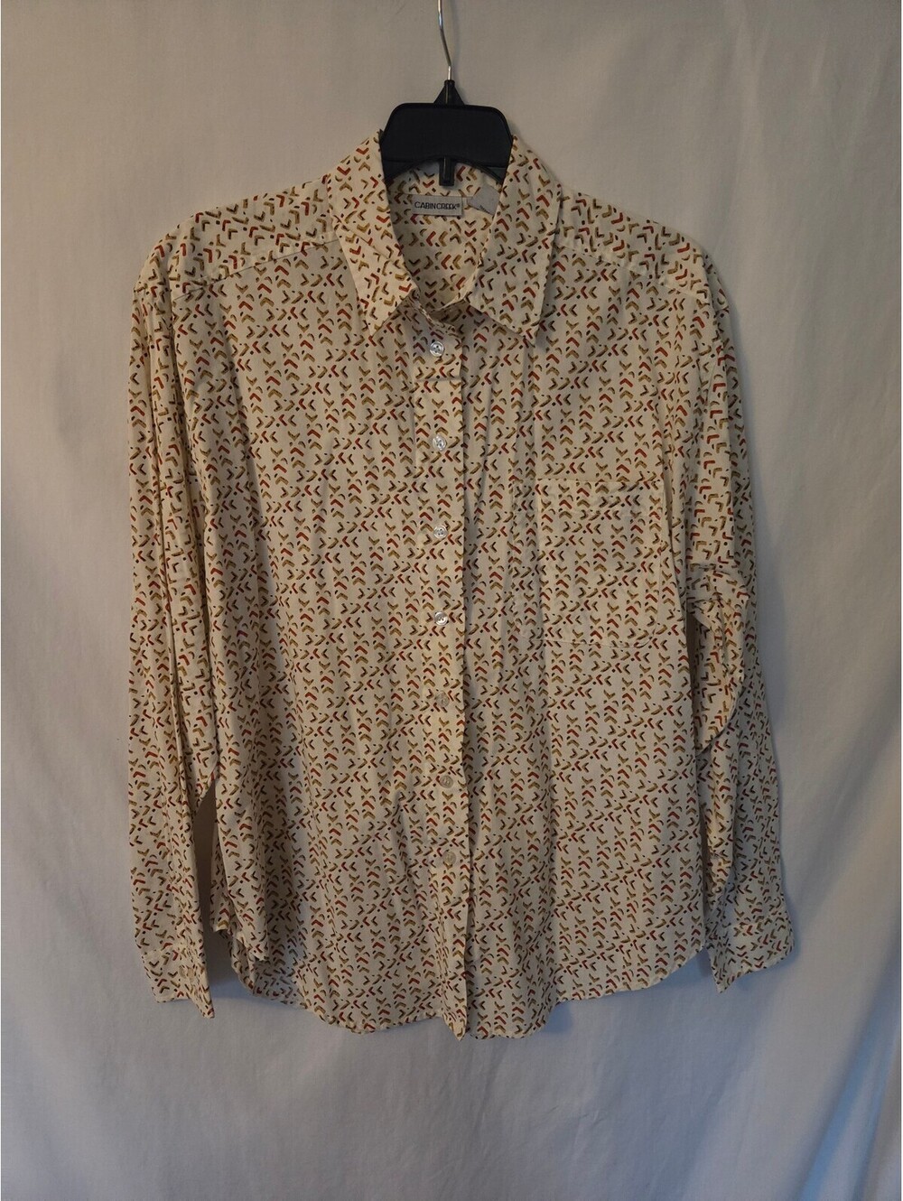 Vintage Cabin Creek Large Button-Up Shirt with Abstract Pattern